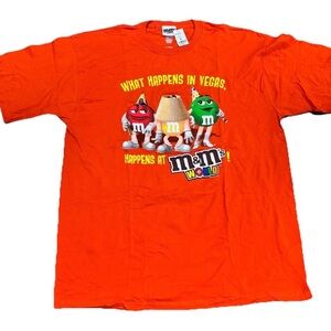 NEW M&M’s Shirt What Happens In Vegas M&M’s World Men’s XL 90s NWT Vintage Promo